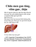 Chữa men gan tăng, viêm gan , thận