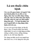 Lá sen thuốc chữa bệnh