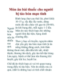 Món ăn bài thuốc cho người bị táo bón mạn tính