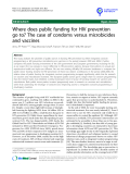 báo cáo khoa học: "Where does public funding for HIV prevention go to? The case of condoms versus microbicides and vaccines"