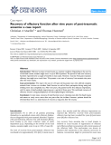 Báo cáo y học: " Recovery of olfactory function after nine years of post-traumatic anosmia: a case report"