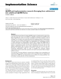 báo cáo khoa học: "  QUERI and implementation research: Emerging from adolescence into adulthood: QUERI Series"