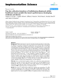 báo cáo khoa học: "  Can the collective intentions of individual professionals within healthcare teams predict the team's performance: developing methods and theory"