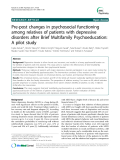 Pre-post changes in psychosocial functioning among relatives of patients with depressive disorders after Brief Multifamily