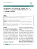 Prevalence of severe mental distress and its correlates in a population-based study in rural south-west Uganda