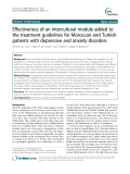 Báo cáo y học: "  Effectiveness of an intercultural module added to the treatment guidelines for Moroccan and Turkish patients with depressive and anxiety disorders"