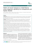 Báo cáo y học: "  Pattern of neural responses to verbal fluency shows diagnostic specificity for schizophrenia and bipolar disorder"