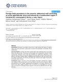 Báo cáo y học: " Foreign body granuloma in the anterior abdominal wall mimicking an acute appendicular lump and induced by a translocated copper-T intrauterine contraceptive device: a case report"
