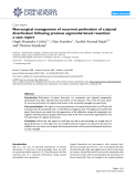 Báo cáo y học: " Non-surgical management of recurrent perforation of a jejunal diverticulum following previous segmental bowel resection: a case report"