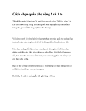 Cách chọn quần cho vòng 2 và 3 to 