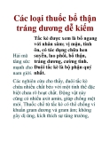 Các loại thuốc bổ thận tráng dương dễ kiếm