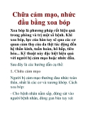 Chữa cảm mạo, nhức đầu bằng xoa bóp