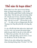 Thế nào là loạn dâm?