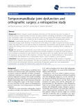 báo cáo khoa học: " Temporomandibular joint dysfunction and orthognathic surgery: a retrospective study"