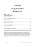 Module3 Program Control StatementsTable of ContentsCRITICAL SKILL 3.1: The if Statement