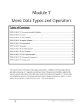 Module 7 More Data Types and OperatorsTable of ContentsCRITICAL SKILL 7.1: The const and volatile