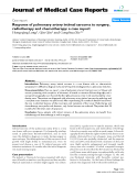 Báo cáo y học: " Response of pulmonary artery intimal sarcoma to surgery, radiotherapy and chemotherapy: a case report"