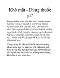 Khô mắt - Dùng thuốc gì?