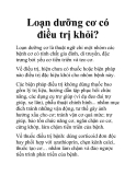 Loạn dưỡng cơ có điều trị khỏi?