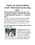Người cao tuổi cần phòng tránh "đỉnh huyết áp lúc sáng sớm"
