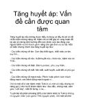 Tăng huyết áp: Vấn đề cần được quan tâm