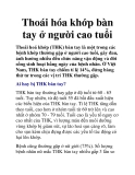Thoái hóa khớp bàn tay ở người cao tuổi