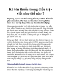Kê tên thuốc trong điều trị viết như thế nào ?
