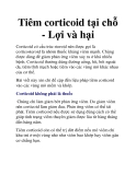 Tiêm corticoid tại chỗ - Lợi và hại