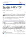 báo cáo khoa học:" Rasch analysis of the Hospital Anxiety and Depression Scale (HADS) for use in motor neurone disease"
