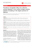 Báo cáo y học: " Prevalence of hepatitis delta virus infection among hepatitis b virus surface antigen positive patients circulating in the largest province of pakistan"