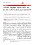 Báo cáo y học: "Deletion of 1.8-kb mRNA of Marek’s disease virus decreases its replication ability but not oncogenicity"