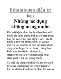 Ethambuton điều trị lao: Những tác dụng không mong muốn