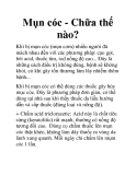 Mụn cóc - Chữa thế nào?