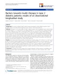 báo cáo khoa học:"  Barriers towards insulin therapy in type 2 diabetic patients: results of an observational longitudinal study"