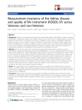 báo cáo khoa học:" Measurement invariance of the kidney disease and quality of life instrument (KDQOL-SF) across Veterans and non-Veterans"