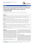 báo cáo khoa học:" Measuring the psychosocial health of adolescent and young adult (AYA) cancer survivors: a critical review"