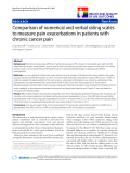báo cáo khoa học:" Comparison of numerical and verbal rating scales to measure pain exacerbations in patients with chronic cancer pain"