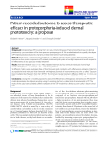 báo cáo khoa học:"  Patient-recorded outcome to assess therapeutic efficacy in protoporphyria-induced dermal phototoxicity: a proposal"