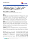 báo cáo khoa học:" The Chinese version of the Pediatric Quality of Life Inventory™ (PedsQL™) Family Impact Module: cross-cultural adaptation and psychometric evaluation"