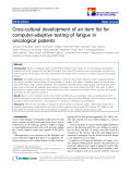 báo cáo khoa học:" Cross-cultural development of an item list for computer-adaptive testing of fatigue in oncological patients"