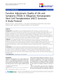 báo cáo khoa học:"  Function, Adjustment, Quality of Life and Symptoms (FAQS) in Allogeneic Hematopoietic Stem Cell Transplantation (HSCT) Survivors: A Study Protocol"