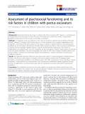 báo cáo khoa học:"  Assessment of psychosocial functioning and its risk factors in children with pectus excavatum"