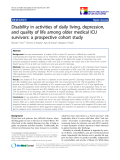 báo cáo khoa học:" Disability in activities of daily living, depression, and quality of life among older medical ICU survivors: a prospective cohort study"