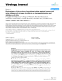 Báo cáo khoa học: "Mechanisms of the action of povidone-iodine against human and avian influenza A viruses: its effects on hemagglutination and sialidase activities"