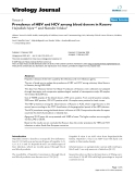 Báo cáo khoa học: "Prevalence of HBV and HCV among blood donors in Kosovo Hajrullah Fejza*1 and Skender Telaku2"