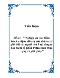 Đề tài: " Nghiệp vụ bảo hiểm trách nhiệm  dân sự của chủ xe cơ giới đối với người thứ 3 tại công ty bảo hiểm cổ phần Petrolimex thực trạng và giải pháp"