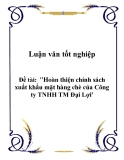 Luận văn tốt nghiệp: "Hoàn thiện chính sách xuất khẩu mặt hàng chè của Công ty TNHH TM Đại Lợi'