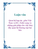 Luận văn: Quan hệ hợp tác  giữa Việt Nam và EU_Triển vọng và những giải pháp cho việc thúc đẩy quan hệ thương mại hai bên