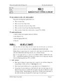 Thí nghiệm Số-Bài 1: Khảo sát cổng Logic