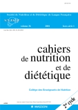 Cahiers de nutrition diététique - part 1 